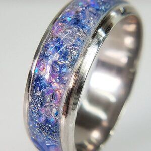 "Crystal Waters" Ring with Sapphires & Blue Opal